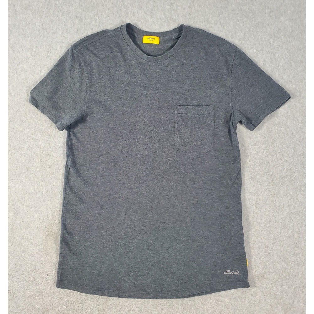 Allbirds Trino Pocket Tee Mens Small Charcoal Gray Merino Wool Blend T-Shirt